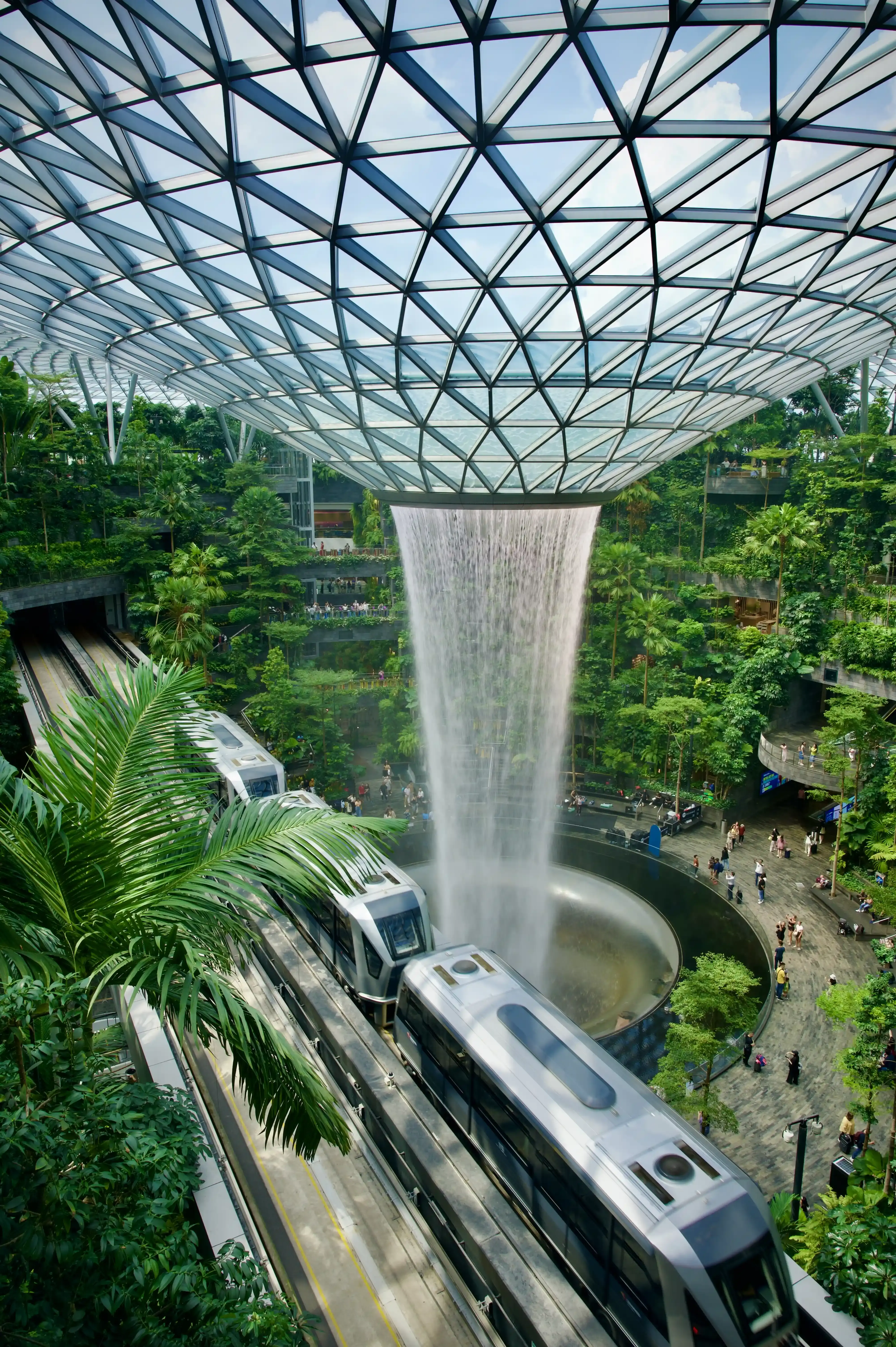 Indoor Waterfall and Greenery